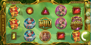 multi-line video slot awards wilds, spin feature, repeat spins Goldwyn Fairies Slot Game